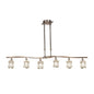 Mantra Rosa Del Desierto Telescopic Linear Pendant Line 6 Light G9, Antique Brass
