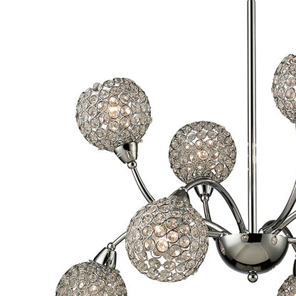 Diyas Escado 77cm  8 Light E14 Polished Chrome/Crystal Ceiling Pendant Light Fitting