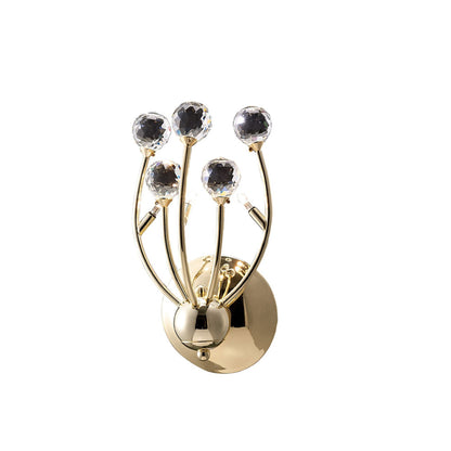 Diyas Xeena Wall Light Switched 3 Light G4 French Gold/Crystal, NOT LED/CFL Compatible