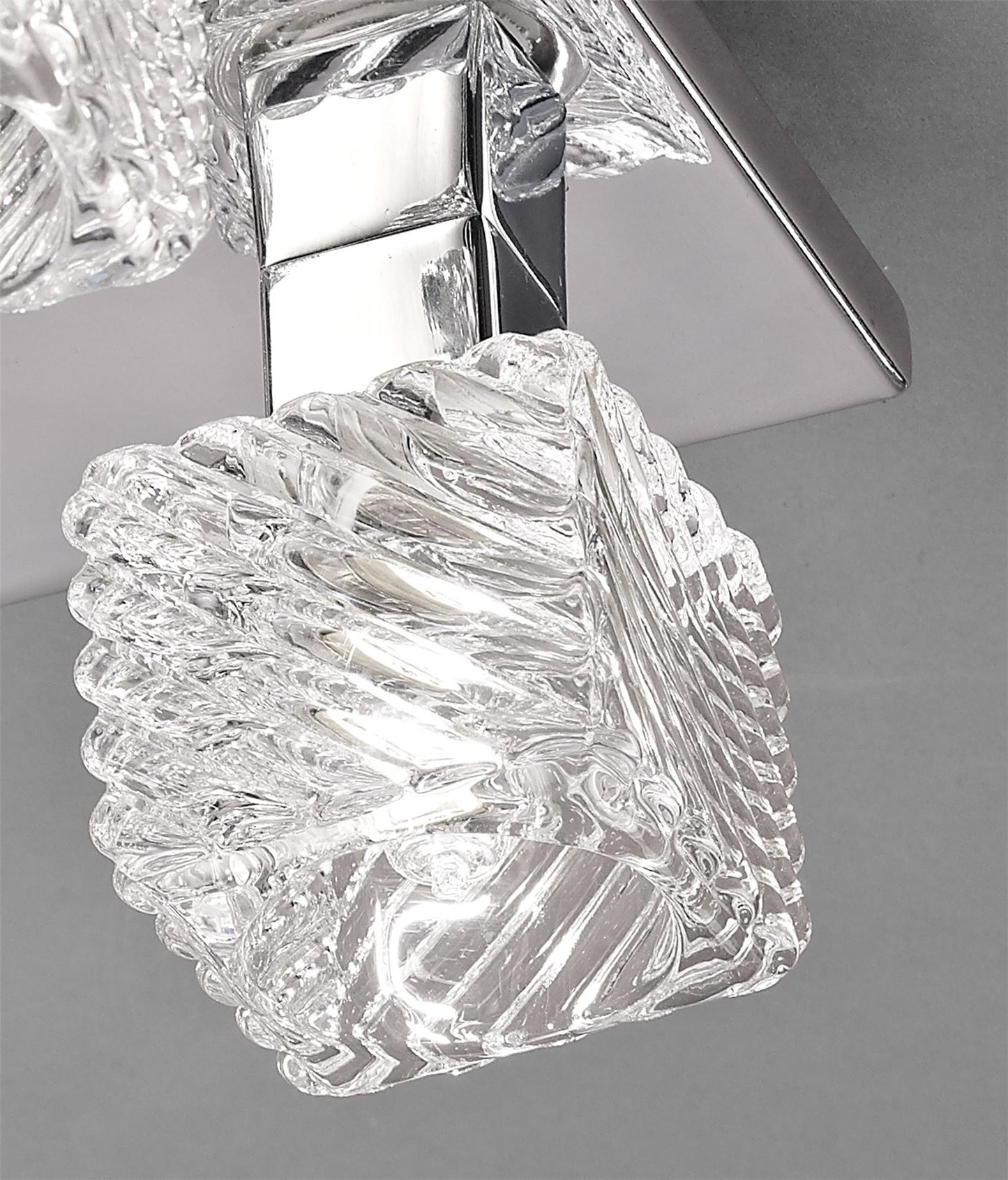 Deco Accor Ceiling Flush 5 Light G9, 230mm Square, Polished Chrome/Clear Glass