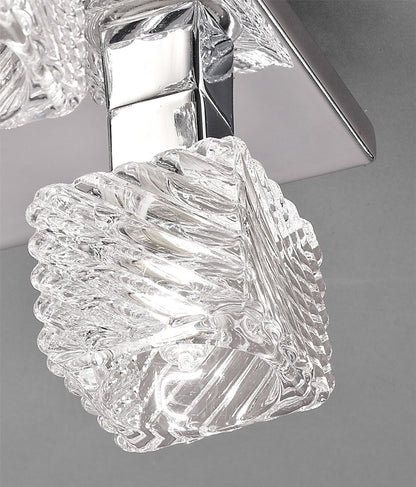 Deco Accor Ceiling Flush 5 Light G9, 230mm Square, Polished Chrome/Clear Glass