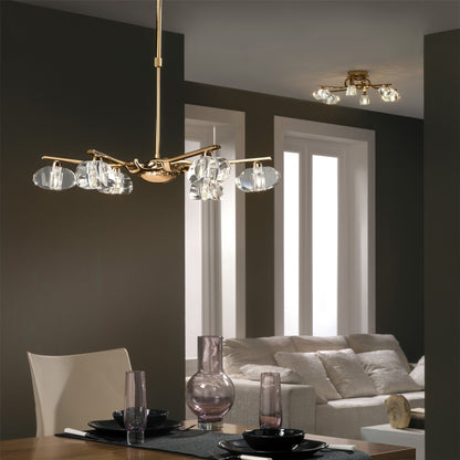 Mantra M0412 Alfa Telescopic Semi Flush Convertible 6 Light G9, Polished Chrome