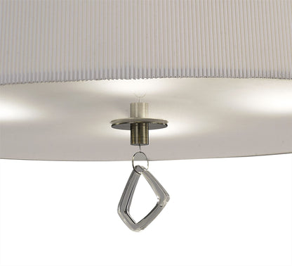 Mantra Mara 55cm Flush Ceiling 4 Light E27 Round, Antique Brass with Ivory White Shade