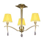 Mantra Siena 53cm Semi Flush Round 3 Light E14, Polished Brass with Amber Cream Shades and Clear Crystal