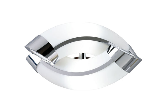 Mantra Guss Wall Light E27 2 Light E27, Polished Chrome/White Acrylic, CFL Lamps INCLUDED