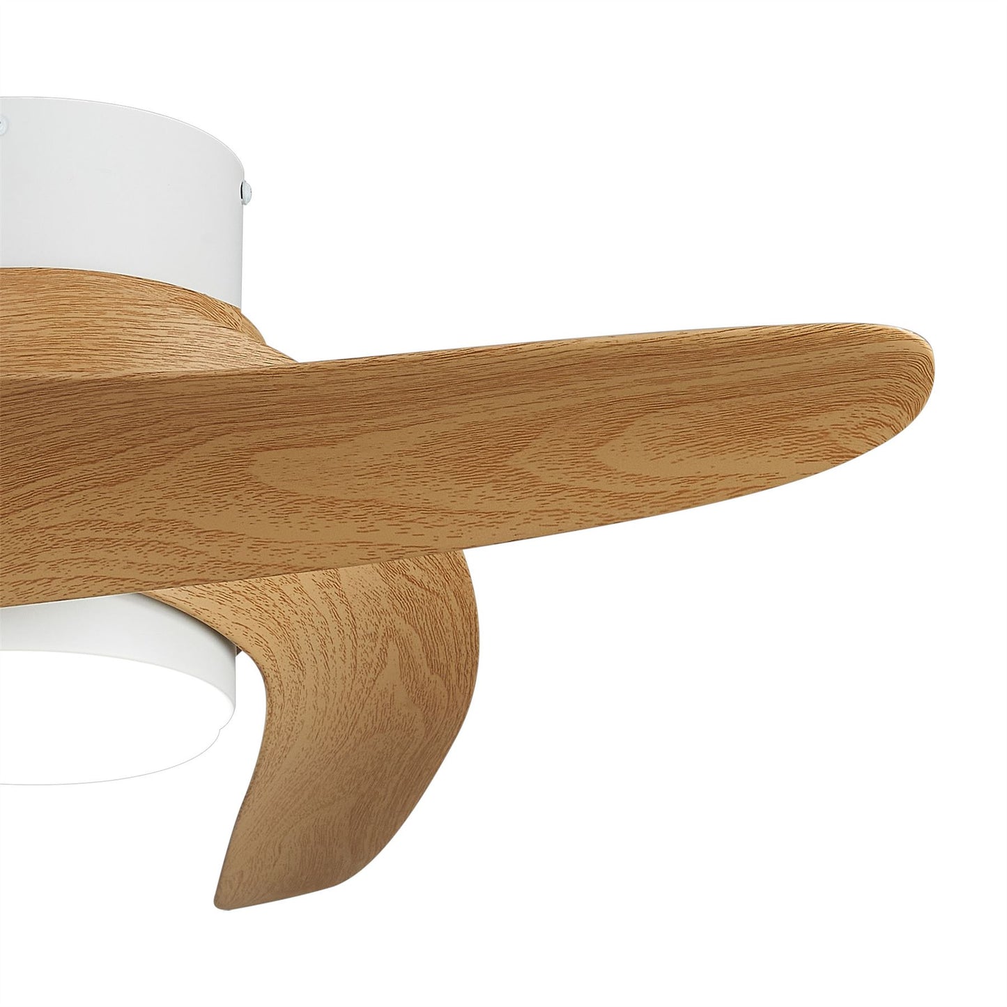 Groenland XS 79.5cm 30W LED Dimmable Ceiling Light With Built-In 24W DC Fan, 2700-5000K Remote Control, 2640lm, Wood Effect/White, 5yrs Warranty