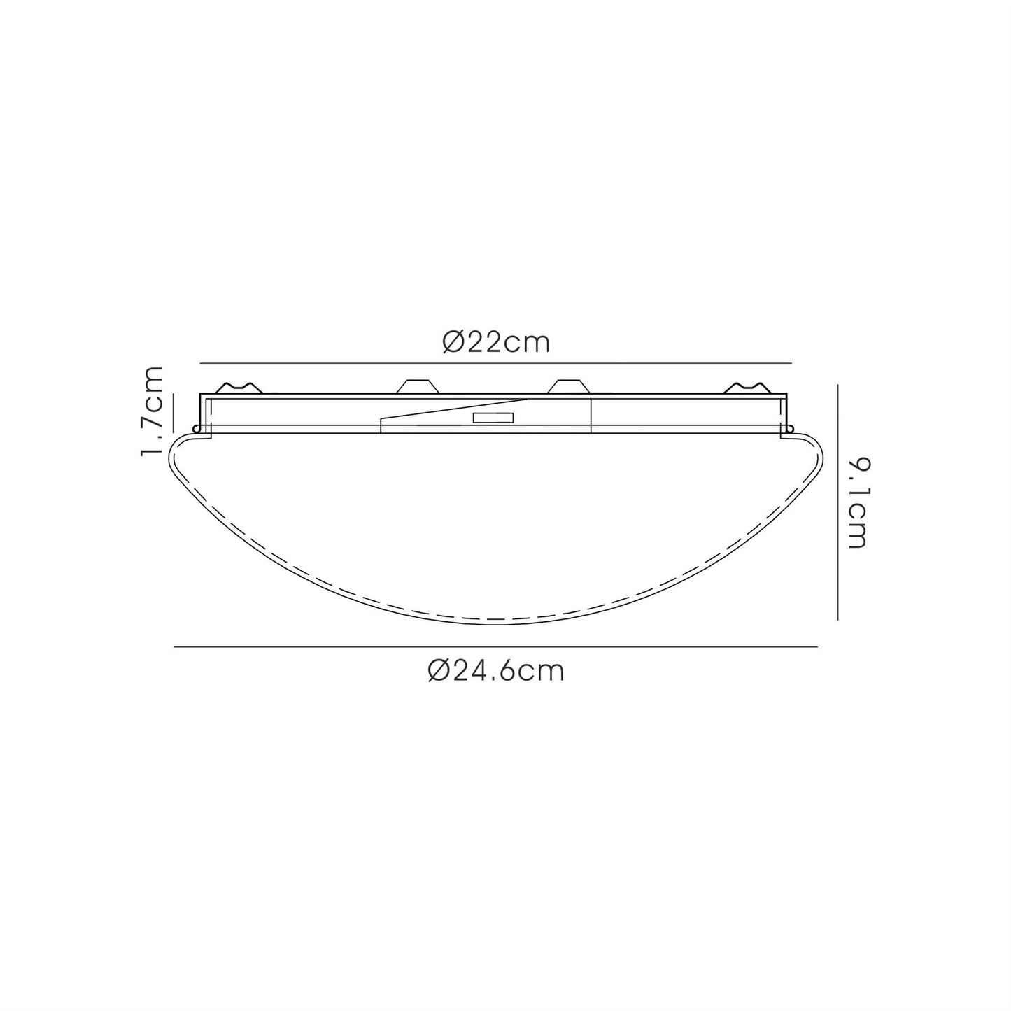 Deco Helios Ceiling Light,246mm Round,12W 840lm LED White 4000K