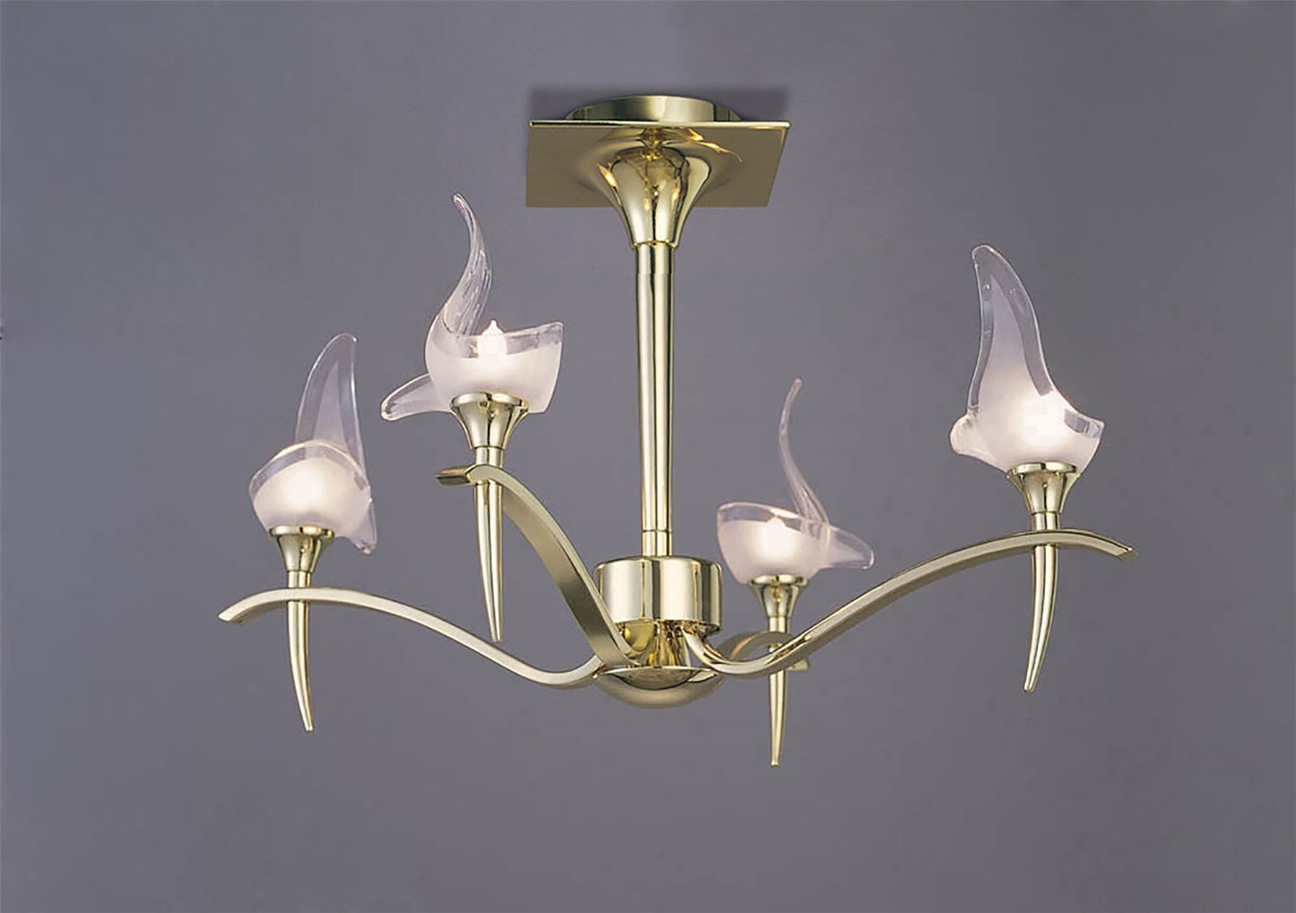 Mantra Viena 53cm Semi Flush Round 4 Light G9, Polished Brass