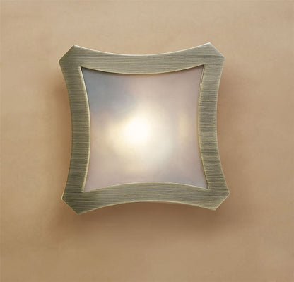 Mantra Rosa Del Desierto Flush Ceiling Large Square 1 Light R7S-78mm, Antique Brass