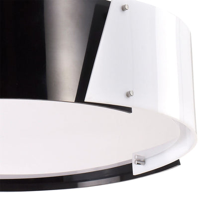Diyas Dakota 57cm  Small 4 Light E27 Polished Chrome/Black & White Acrylic Ceiling Pendant Light Fitting