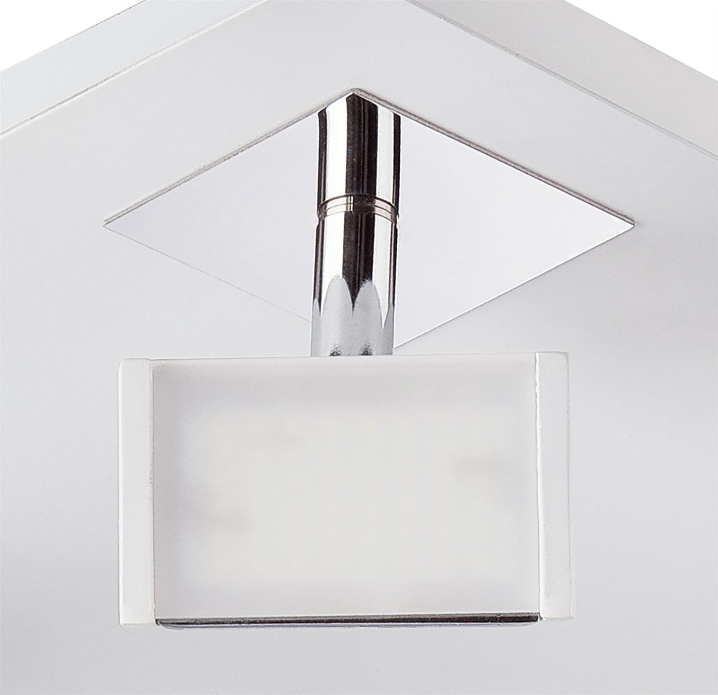 Mantra Fusion Filippo Spot Light 4 Light LED Square 20W 3000K, 1750lm, Matt White/Polished Chrome, 3yrs Warranty