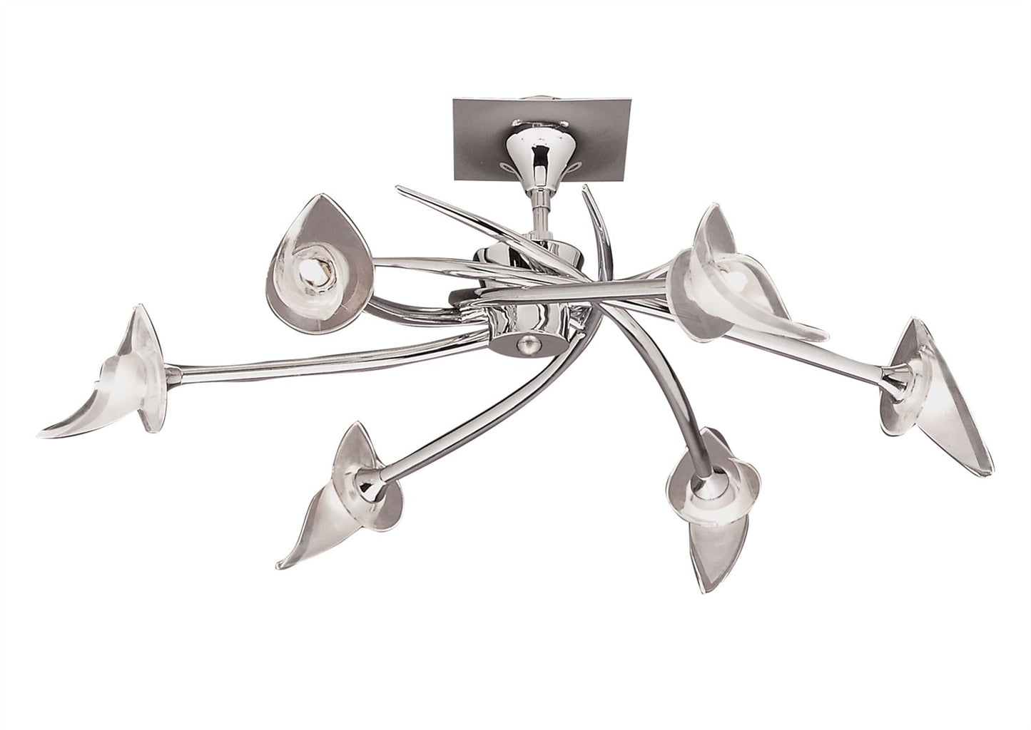 Mantra M0301 Flavia Telescopic Pendant Semi Flush Convertible Round 6 Light G9, Polished Chrome