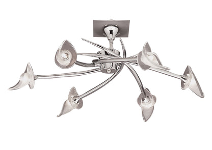 Mantra M0301 Flavia Telescopic Pendant Semi Flush Convertible Round 6 Light G9, Polished Chrome