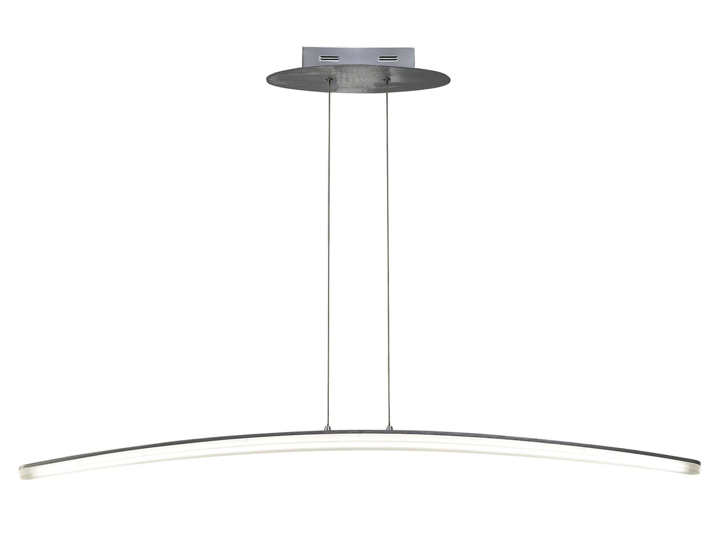 Mantra M4080 Hemisferic Linear Pendant 28W LED 110cm Bar 3000K, 1800lm, Satin Aluminium/Frosted Acrylic, 3yrs Warranty