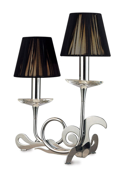 Mantra Acanto Table Lamp 2 Light E14, Polished Chrome with Black Shades
