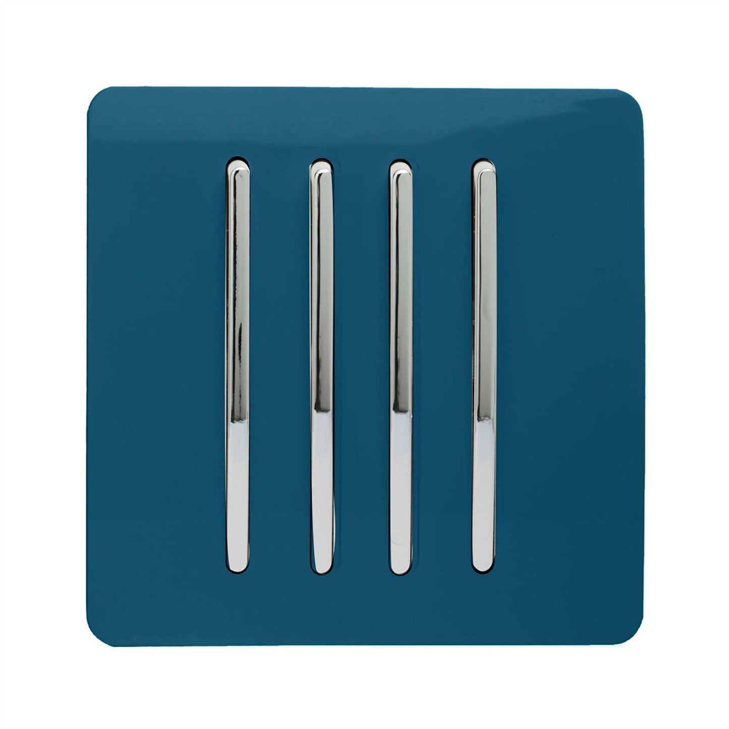 Trendi 4 Gang 2 Way Artistic Modern Glossy 10 Amp Rocker Tactile Light Switch Midnight Blue