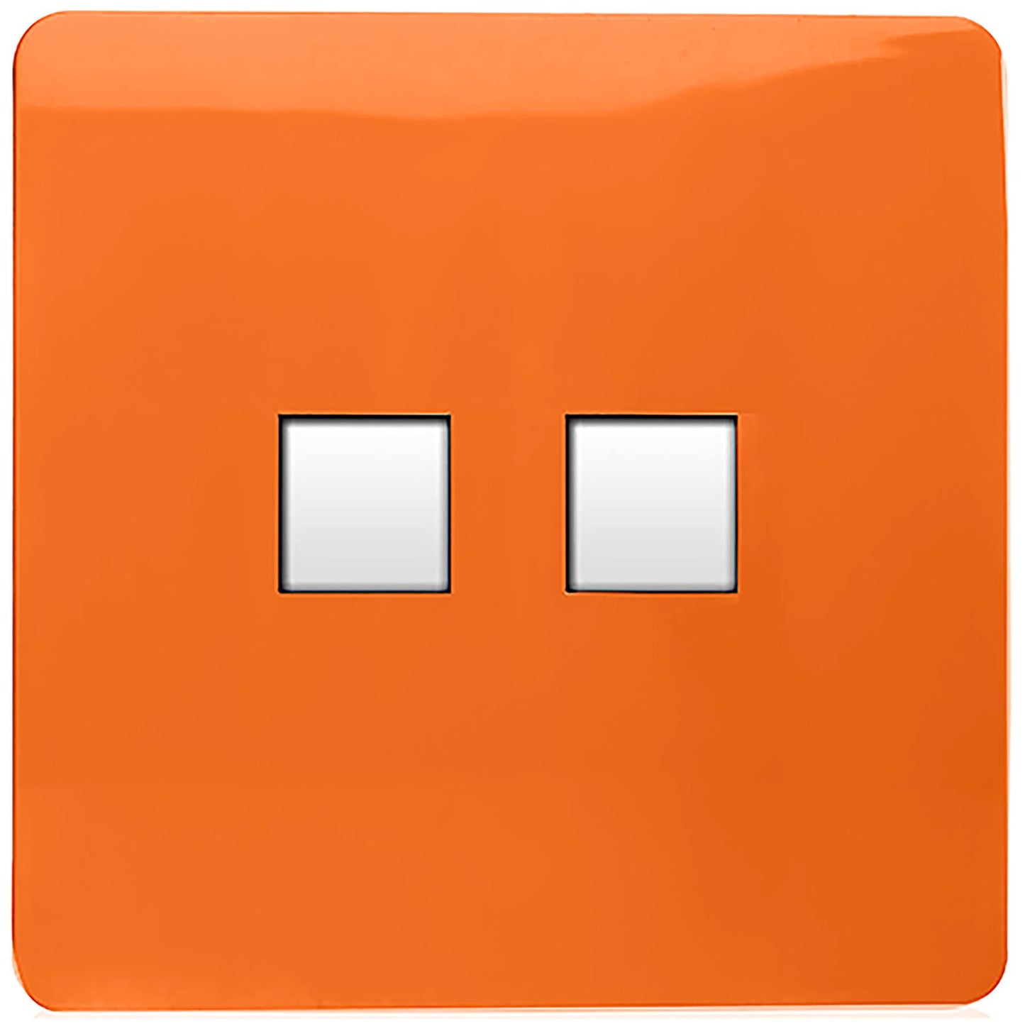 Trendi Artistic Modern Glossy Tactile 2 Gang Telephone Socket Orange
