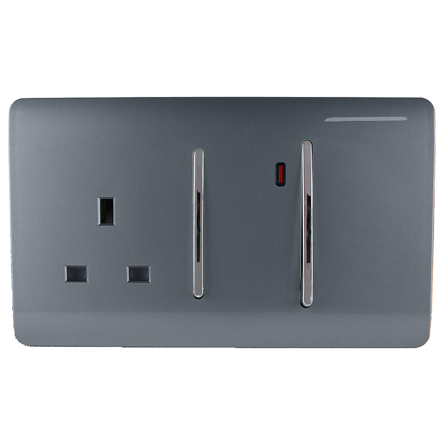Trendi Artistic Modern Glossy 45 A Cooker Switch & Plug Socket Inc Neon Insert Warm Grey