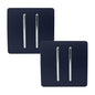 Trendi 2 Gang 2 Way 240V Screwless Artistic Modern Glossy 10 Amp Chrome Rocker Electrical Wall Light Switch in Navy Blue (2 pack)