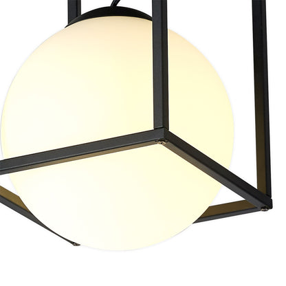 Mantra Desigual Small Short Semi Flush, 1 Light E27, Matt Black