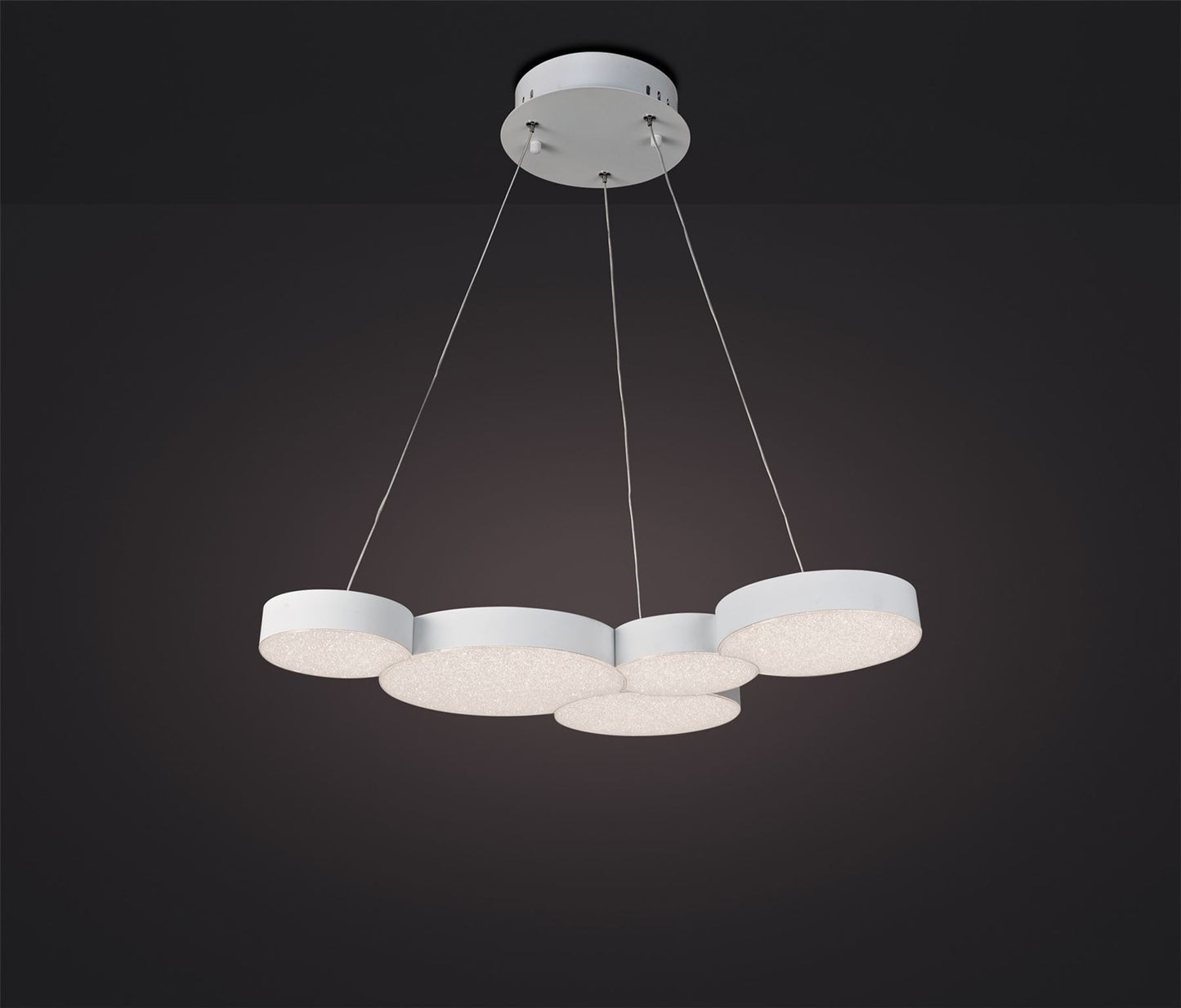 Mantra Fusion M5762 Lunas Pendant 63.5cm x 46.3cm 43W LED 3000K, 2120lm, RF Remote Control White, 3yrs Warranty