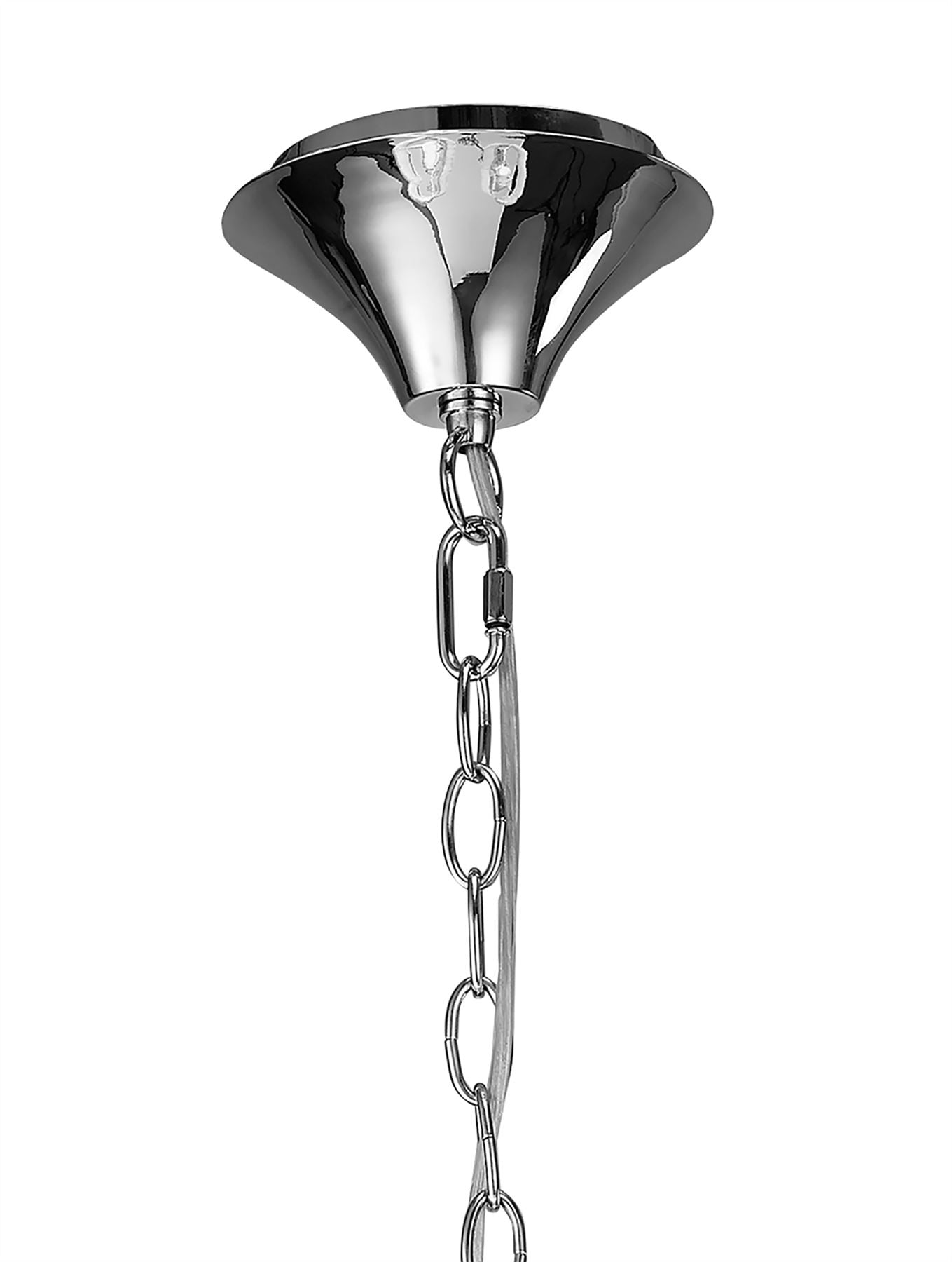 Mantra M4633 Loewe Pendant 3 Light E14, Polished Chrome with White Shades