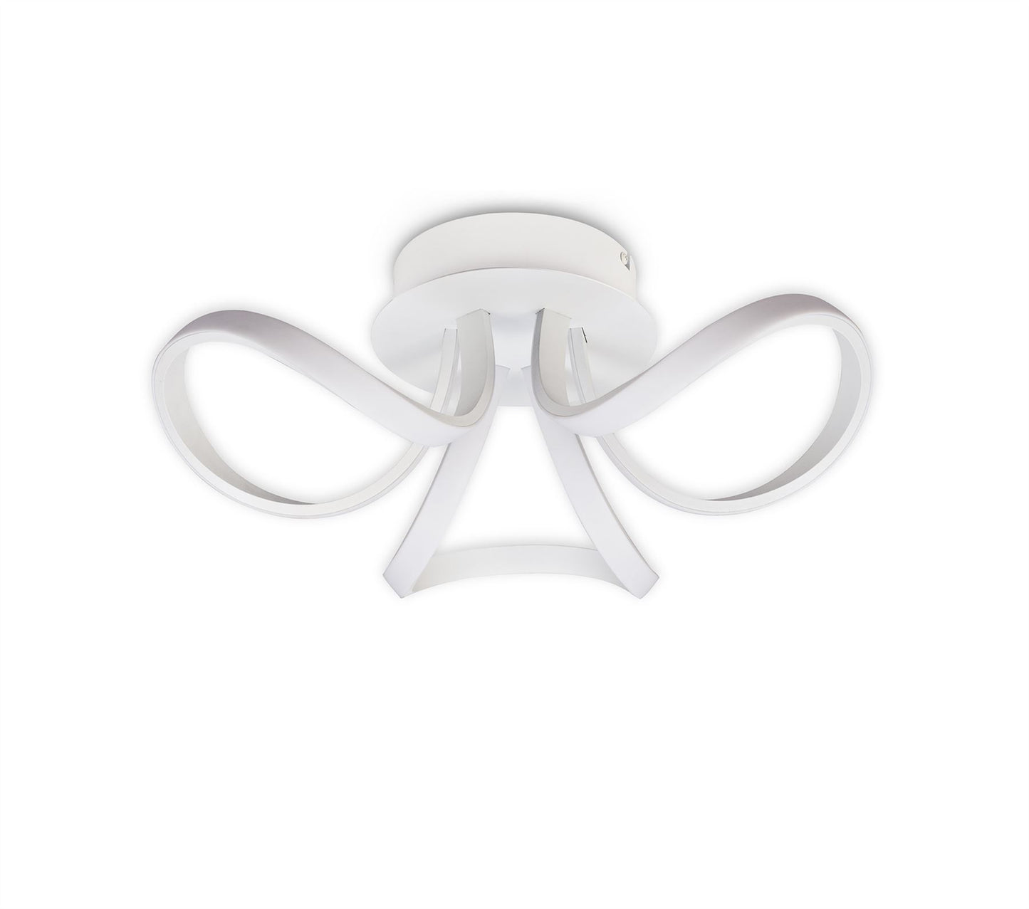 Mantra Knot Led Blanco M6035 Knot Blanco Ceiling 48cm Round 3 Looped Arms 36W LED 2800K, 2520lm, White/ Frosted Acrylic, 3yrs Warranty - M6035 Ceiling