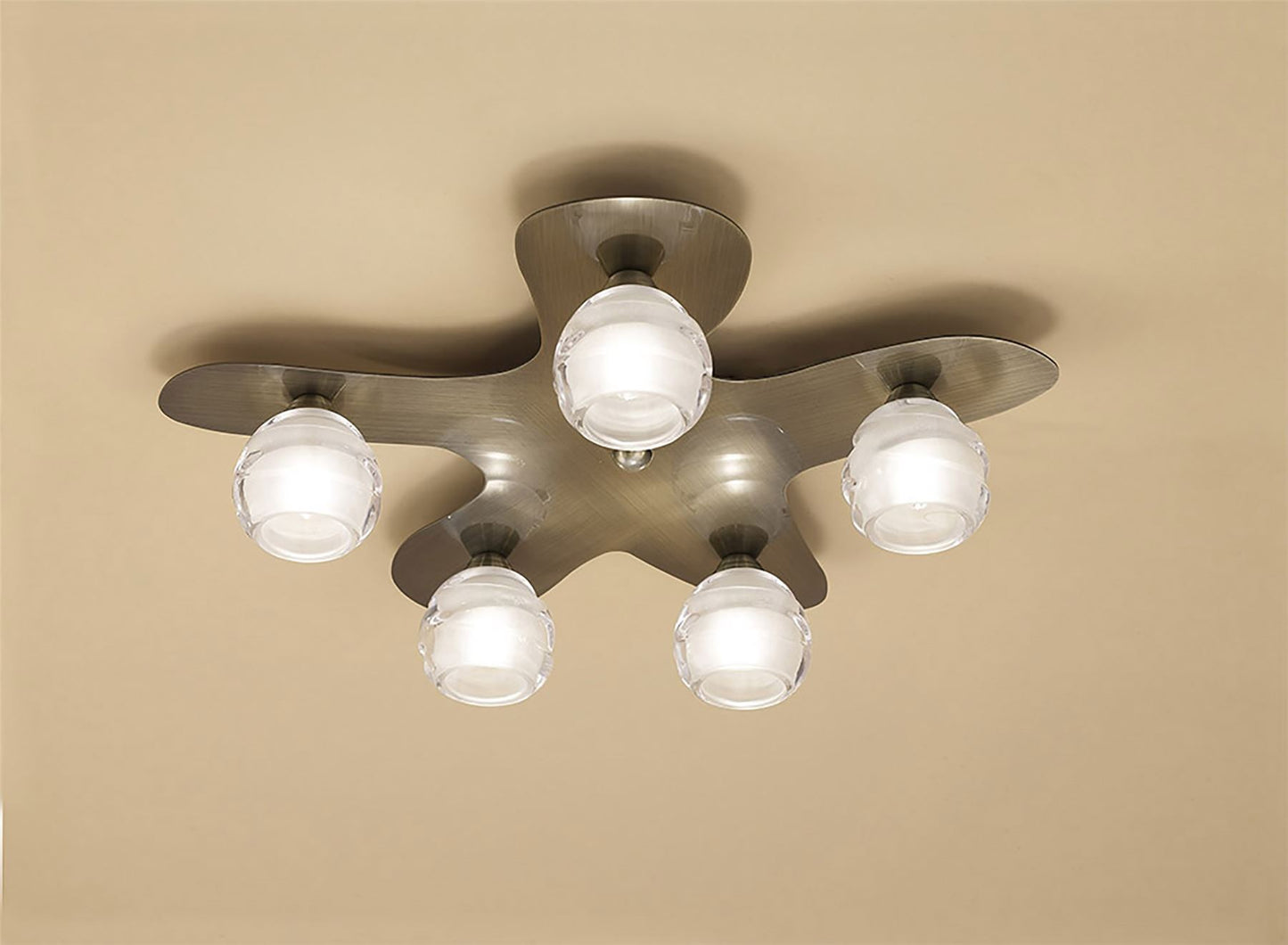 Mantra M1829 Loop Ceiling 5 Light G9 ECO, Antique Brass