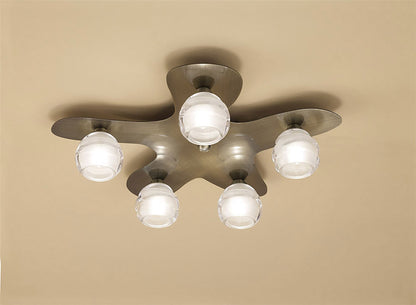 Mantra M1829 Loop Ceiling 5 Light G9 ECO, Antique Brass