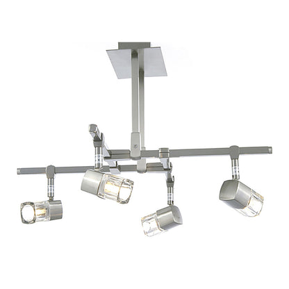 Diyas Ticino 48cm Semi Flush 4 Light G9 Satin Chrome