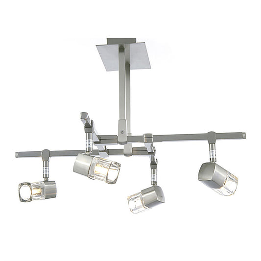Diyas Ticino 48cm Semi Flush 4 Light G9 Satin Chrome