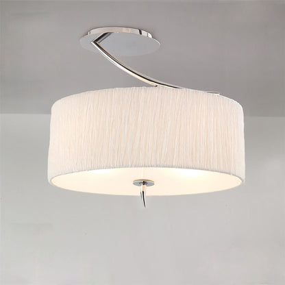 Mantra M1132 Eve Semi Ceiling 2 Light E27, Polished Chrome with White Oval Shade