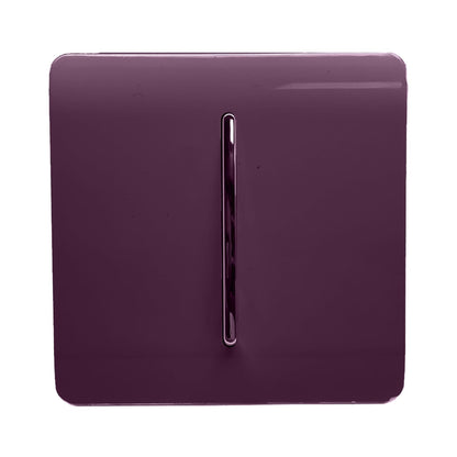 Trendi 1 Gang 2 Way 10 Amp Rocker Chrome Light Switch Glossy Plum