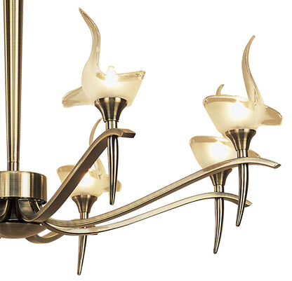 Mantra Viena 71.5cm Telescopic Pendant Round 8 Light G9, Antique Brass