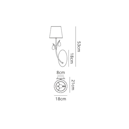 Mantra M6337 Andrea Wall Light, 1 x E14 (Max 20W), Antique Brass, White Shades, White Crystal Droplets