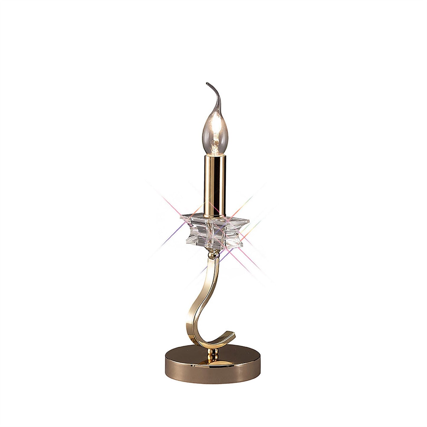 Diyas Nydia Crystal Table Lamp 1 Light E14 French Gold