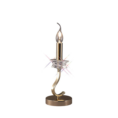 Diyas Nydia Crystal Table Lamp 1 Light E14 French Gold