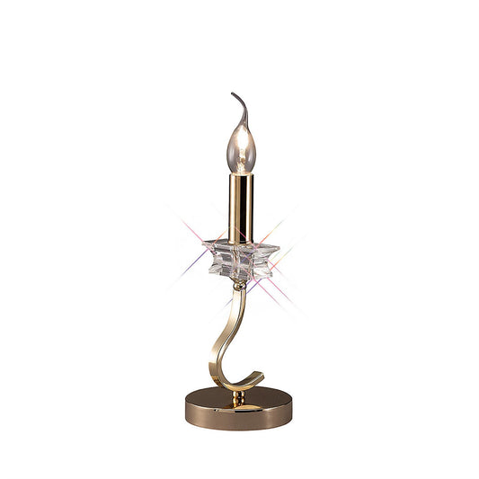 Diyas Nydia Crystal Table Lamp 1 Light E14 French Gold