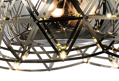 Diyas Atria 55cm  2 Light E27 with LEDs and Remote Control Stainless Steel Ceiling Pendant Light Fitting