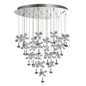Diyas Aviva 68cm  Round 28 Light 4000K LED Polished Chrome/Crystal Ceiling Pendant Light Fitting