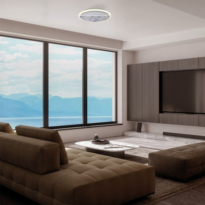 Mantra Marmol 27.2cm Ceiling Round, 30W LED, 3000K, 2100lm, White Marble/White, 3yrs Warranty Ceiling