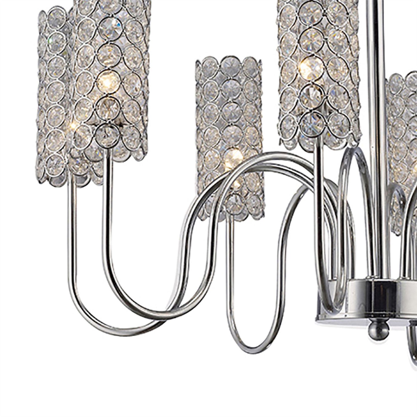 Diyas Martina 55cm  8 Light G4 Polished Chrome/Crystal, NOT LED/CFL Compatible Ceiling Pendant Light Fitting
