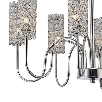 Diyas Martina 55cm  8 Light G4 Polished Chrome/Crystal, NOT LED/CFL Compatible Ceiling Pendant Light Fitting