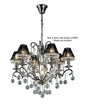 Diyas Pescara 65cm  Round 7 Light E14 Black Chrome/Crystal Ceiling Pendant Light Fitting