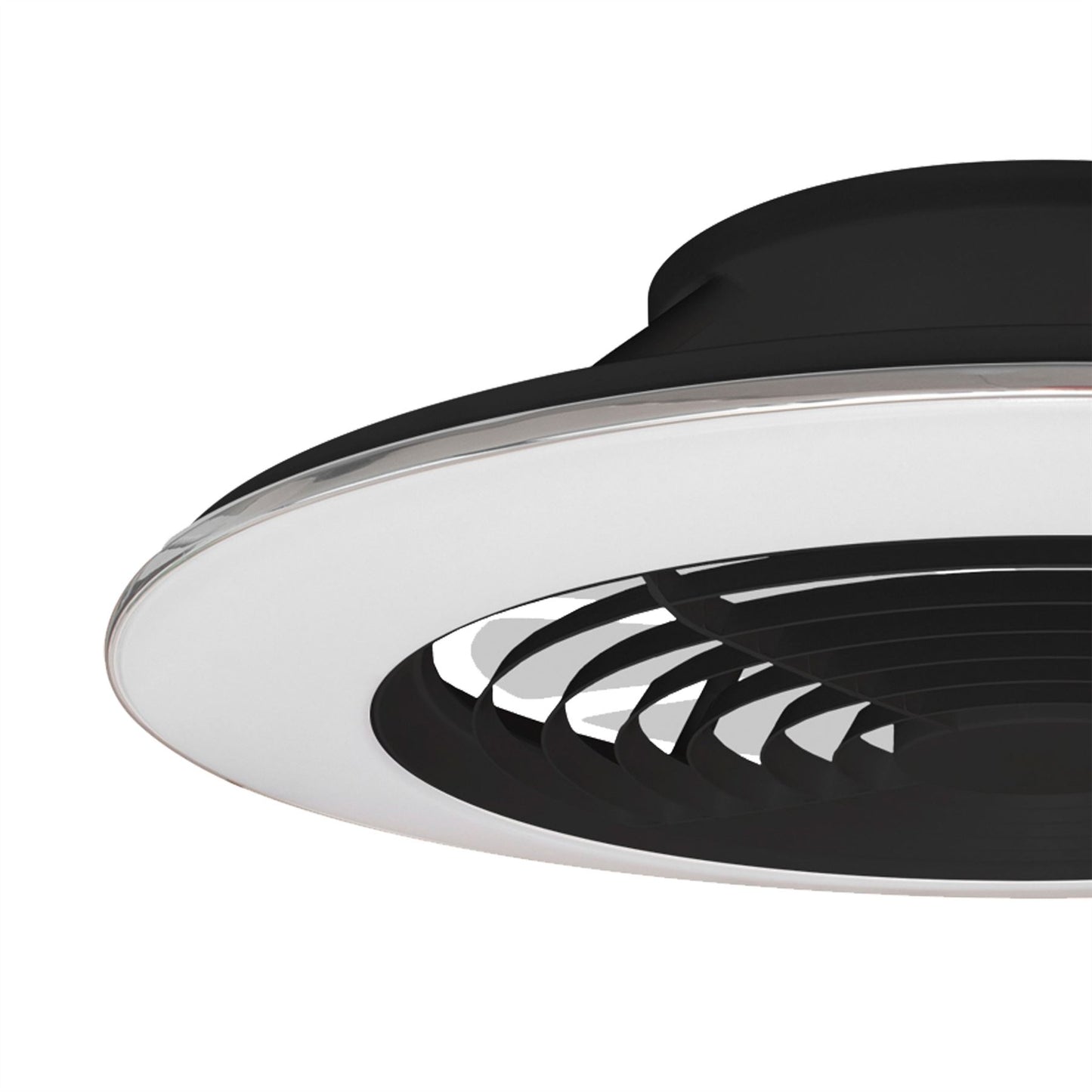 Alisio XL 73.5cm 95W LED Dimmable Ceiling Light & 58W DC Reversible Fan, Black Finish c/w Remote Control, APP & Alexa/Google Voice Control, 5900lm