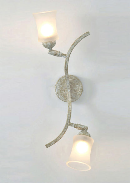 Diyas Toscano Wall Light 2 Light G9 White/French Gold/Frosted Glass