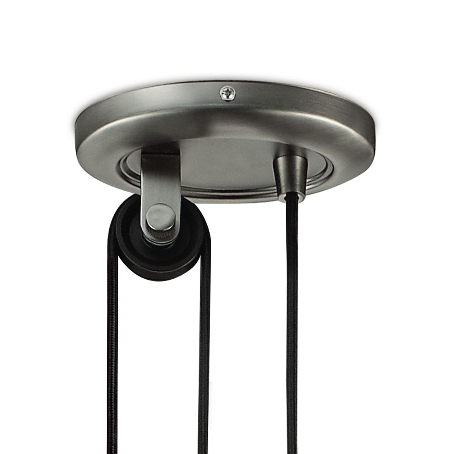 Deco Wellington Pulley System Pendant 1 Light E27 Antique Nickel