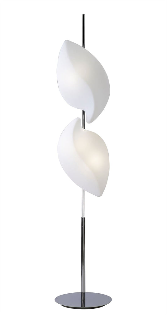 Mantra Natura Floor Lamp 4 Light E27 Indoor, Polished Chrome/Opal White