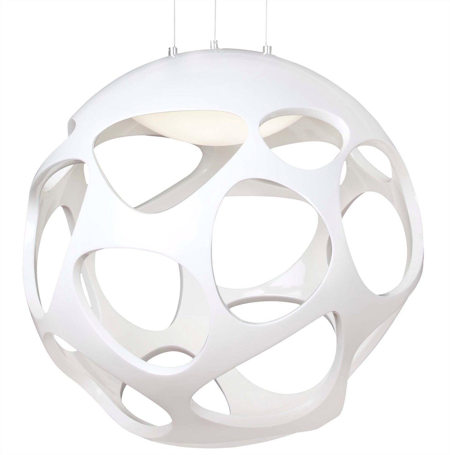 Mantra M5140 Organica Pendant 3 Light E27, Gloss White/Polished Chrome