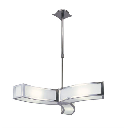 Mantra Duna 62cm E27 Pendant 3 Light L1, Polished Chrome/White Acrylic, CFL Lamps INCLUDED